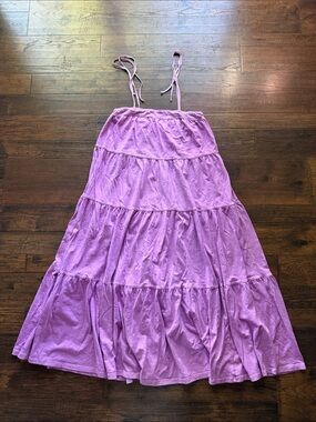 American Eagle Outfitters Lilac Tiered Maxi Dress with Spaghetti Straps